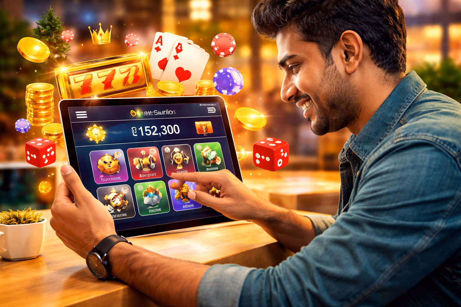 Bangladeshi user viewing 7555bet account dashboard with casino rewards and wallet details on screen